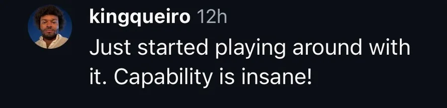 Producer comment: just started playing around with it, capability is insane.